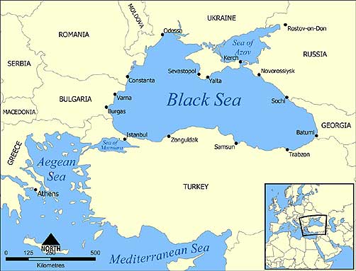 Map of Black Sea Region - ALLOW IMAGES