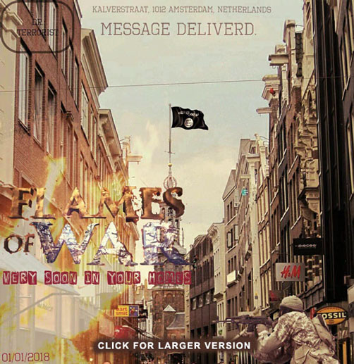Islamic State Propaganda / Threat poster - Amsterdam - ALLOW IMAGES
