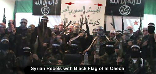Syrian Rebels w/ Al Qaeda Flag - ALLOW IMAGES