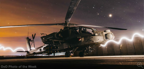 An Army AH-64 Apache attack helicopter prepares to support Operation Hawkeye Strike in the U.S. Central Command area of responsibility, Dec. 19, 2025. Image: DoW - ALLOW IMAGES.