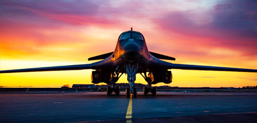 An Air Force B-1B Lancer sits on the flightline at Orland Air Force Station, Norway, March 14, 2021. - ALLOW IMAGES