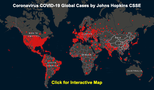 Johns Hopkins CSSE COVID-19 Case Count (Interactive map updated multiple times daily) - ALLOW IMAGES