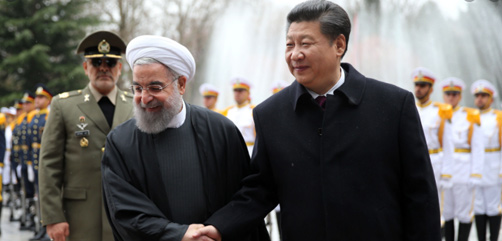 Iranian President Hassan Rouhani and Chinese president Xi Jinping in Tehran, Iran, 23 January 2016. - ALLOW IMAGES