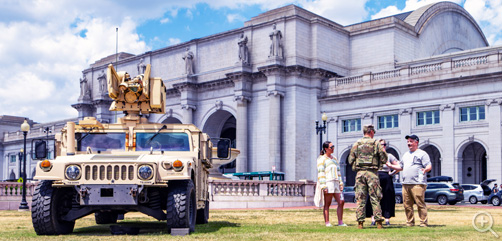 DC National Guard members patrol Union Station in Washington DC. - ALLOW IMAGES