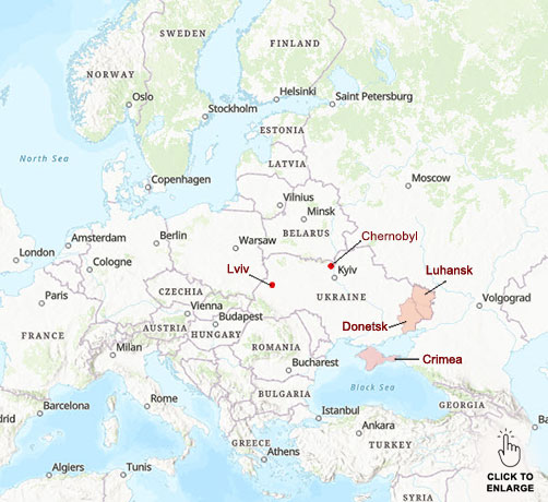 Ukraine-centered European map - ALLOW IMAGES