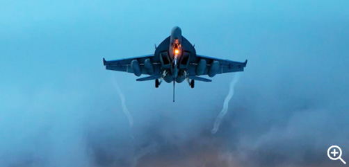 A Navy F/A-18E Super Hornet flies over the Adriatic Sea, Oct. 1, 2022. - ALLOW IMAGES