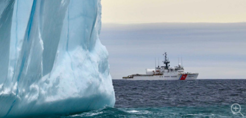 The Coast Guard cutter Forward transits near an iceberg in the Atlantic Ocean, Aug. 22, 2023, during Op Nanook. The Canadian-led exercise offers Coast Guardsmen an opportunity to work with partners to advance shared maritime objectives. Image: DoD - ALLOW IMAGES
