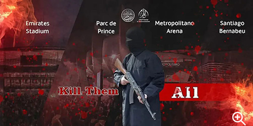 Islamic State stadium threat graphic - ALLOW IMAGES