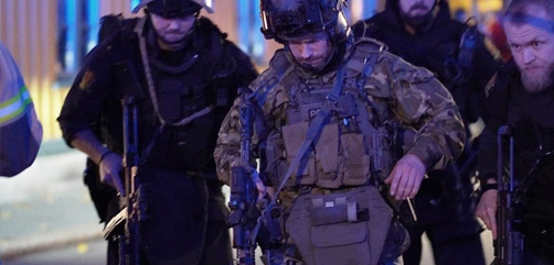 Norwegian special police responding to bow and arrow attack in Kongsberg, Norway. - ALLOW IMAGES