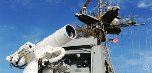 Office of Naval Research (ONR)-sponsored Laser Weapon System (LaWS) test. Image: US Navy - ALLOW IMAGES