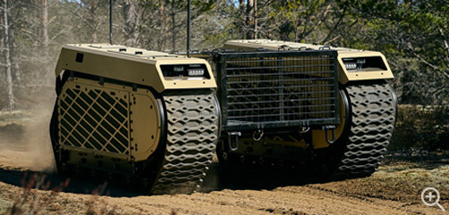 The latest batch of German military hardware to be donated to Ukraine includes 14 THeMIS (Tracked Hybrid Modular Infantry System), unmanned ground vehicles (UGV). THeMIS, is a ground-based armed drone vehicle  built by Milrem Robotics in Estonia. The vehicle is intended to provide support for dismounted troops by serving as a transport platform, remote weapon station, IED detection and disposal unit etc. Photo: Wikipedia - CC BY 2.0 - ALLOW IMAGES