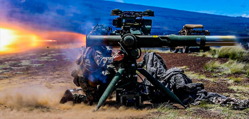 A U.S. Marine fires a TOW missile during exercise Bougainville II at Pohakuloa Training Area, Hawaii, April 18, 2021 - ALLOW IMAGES