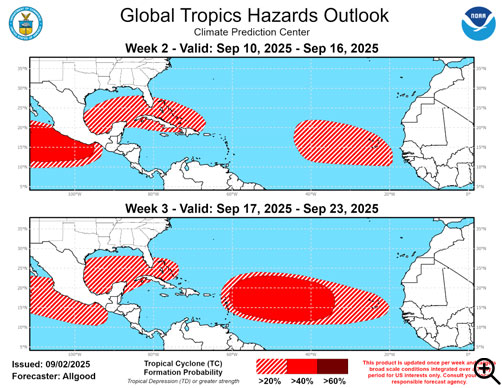 Global Tropics Hazards Outlook - ALLOW IMAGES