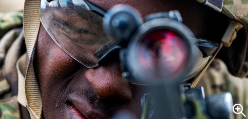 Army Pfc. Joshua Bullard, assigned to the 88th Brigade Engineer Battalion, 3rd Brigade Combat Team, 4th Infantry Division, posts security during platoon live-fire and route clearance training at Trzebien, Poland, Sept. 1, 2022. The 3/4th ABCT is among other units assigned to 1st Infantry Division, proudly working alongside NATO allies and regional security partners to provide combat-credible forces to V Corps, America's forward-deployed corps in Europe. - ALLOW IMAGES