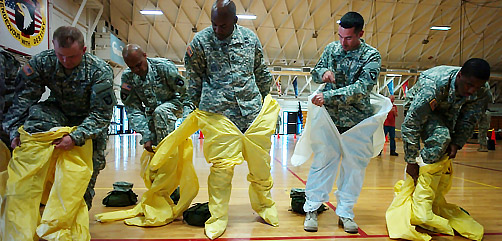 US Army soldiers prepare for pandemic response exercise. US Army soldiers prepare for pandemic response exercise. - ALLOW IMAGES
