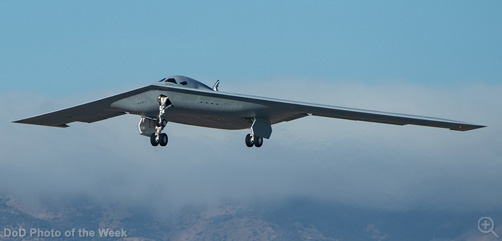 A second B-21 Raider, the nation’s sixth-generation stealth bomber, joins flight testing at Edwards Air Force Base, Calif., Sept. 11, 2025. The program is a cornerstone of the Department of the Air Force’s nuclear modernization strategy, designed to deliver both conventional and nuclear payloads.  Image: DoD