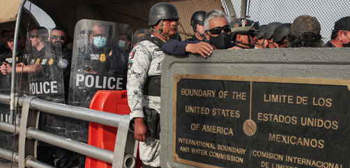 Hundreds of migrants of different nationalities protest at the Ciudad Juarez international bridge in the hope that they would receive them to request humanitarian asylum. Image: DepositPhotos.com - ALLOW IMAGES