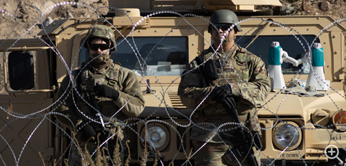 Click to Enlarge - Thousands of migrants from Latin America wait at the southern border of the United States for Title 42 to end, the Texas Governor ordered the Texas National Guard to maintain surveillance on the border to prevent the massive entry of migrants. - ALLOW IMAGES
