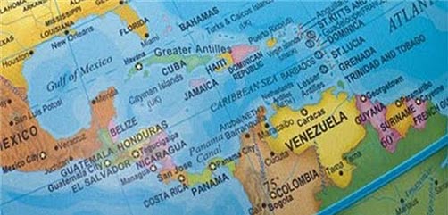 Map of Central America and the Caribbean - ALLOW IMAGES
