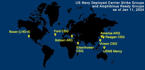 Fleet and Marine Tracker Map as of Jan 11, 2024.  - ALLOW IMAGES
