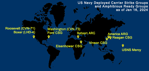Fleet and Marine Tracker Map as of Jan 16, 2024.  - ALLOW IMAGES