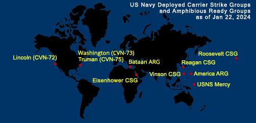 Fleet and Marine Tracker Map as of Jan 22, 2024.  - ALLOW IMAGES