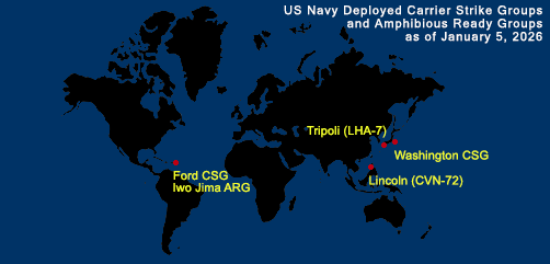 Fleet and Marine Tracker Map as of January 5, 2026.  - ALLOW IMAGES