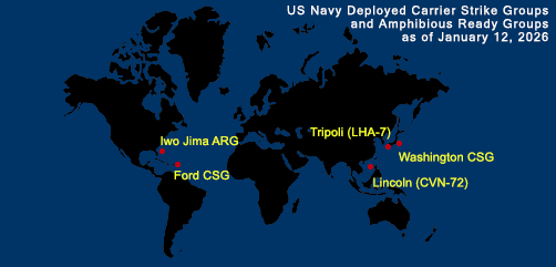 Fleet and Marine Tracker Map as of January 5, 2026.  - ALLOW IMAGES