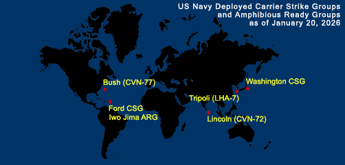 Fleet and Marine Tracker Map as of January 20, 2026.  - ALLOW IMAGES
