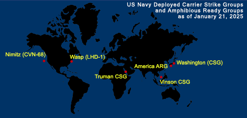 Fleet and Marine Tracker Map as of Jan 21, 2025.  - ALLOW IMAGES