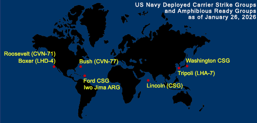 Fleet and Marine Tracker Map as of January 26, 2026.  - ALLOW IMAGES