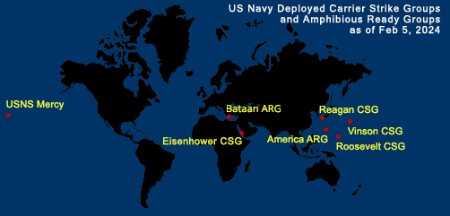 Fleet and Marine Tracker Map as of Feb 5, 2024.  - ALLOW IMAGES