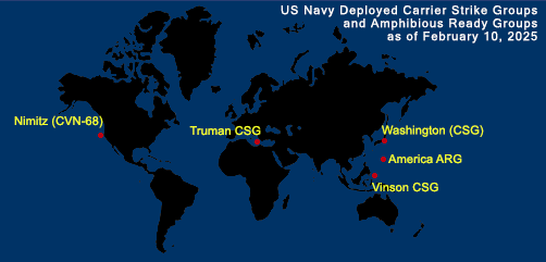 Fleet and Marine Tracker Map as of Feb 10, 2025.  - ALLOW IMAGES