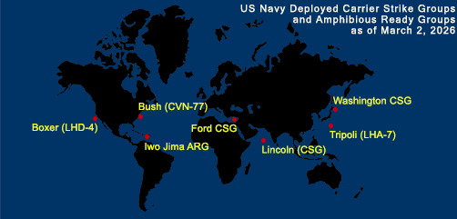 Fleet and Marine Tracker Map as of March 2, 2026.  - ALLOW IMAGES