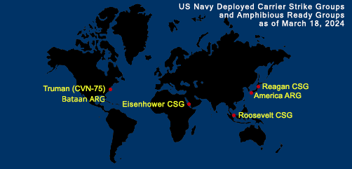 Fleet and Marine Tracker Map as of March 18, 2024.  - ALLOW IMAGES