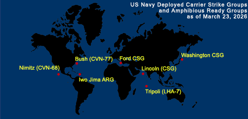 Fleet and Marine Tracker Map as of March 23, 2026. - ALLOW IMAGES