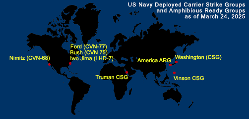 Fleet and Marine Tracker Map as of March 24, 2025.  - ALLOW IMAGES