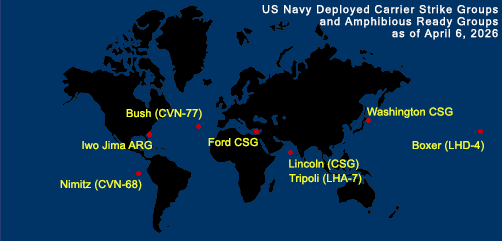 Fleet and Marine Tracker Map as of April 6, 2026. - ALLOW IMAGES