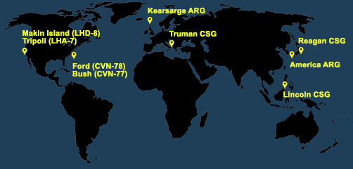 Fleet and Marine Tracker Map as of April 11, 2022.  - ALLOW IMAGES