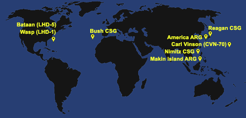 Fleet and Marine Tracker Map as of April 17, 2023.  - ALLOW IMAGES