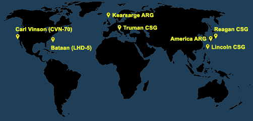 Fleet and Marine Tracker Map as of April 25, 2022.  - ALLOW IMAGES