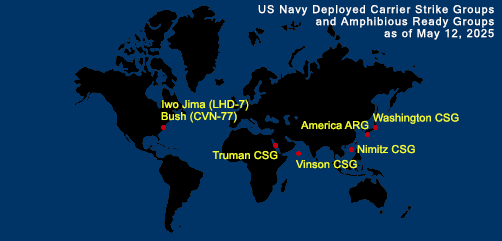 Fleet and Marine Tracker Map as of May 12, 2025.  - ALLOW IMAGES