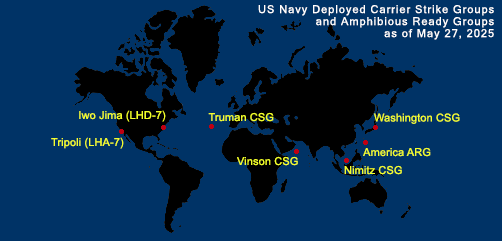 Fleet and Marine Tracker Map as of May 27, 2025.  - ALLOW IMAGES