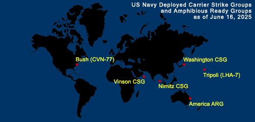 Fleet and Marine Tracker Map as of June 16, 2025.  - ALLOW IMAGES
