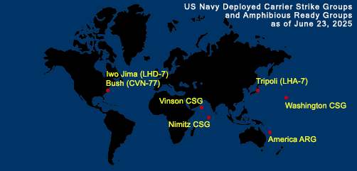 Fleet and Marine Tracker Map as of June 23, 2025.  - ALLOW IMAGES