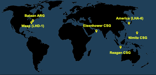 Fleet and Marine Tracker Map as of July 13, 2020  - ALLOW IMAGES