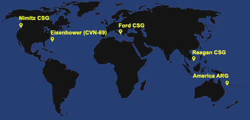 Fleet and Marine Tracker Map as of July 6, 2023.  - ALLOW IMAGES