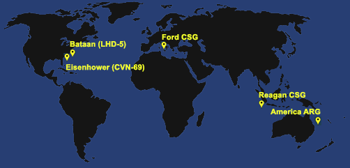 Fleet and Marine Tracker Map as of July 10, 2023.  - ALLOW IMAGES