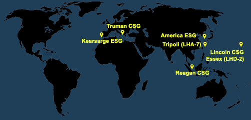 Fleet and Marine Tracker Map as of July 25, 2022.  - ALLOW IMAGES