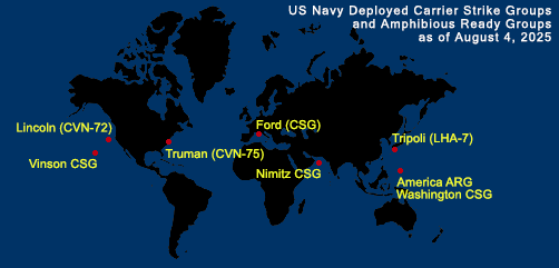 Fleet and Marine Tracker Map as of August 4, 2025.  - ALLOW IMAGES